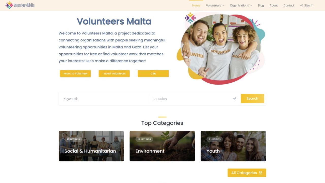 Erasmus Malta VolunteersMalta.com website 1
