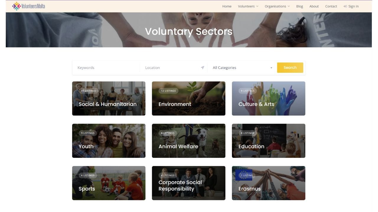 Erasmus Malta VolunteersMalta.com website 2
