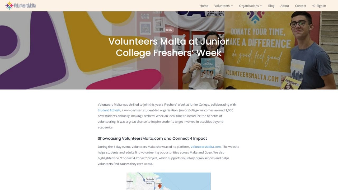 Erasmus Malta VolunteersMalta.com website 7